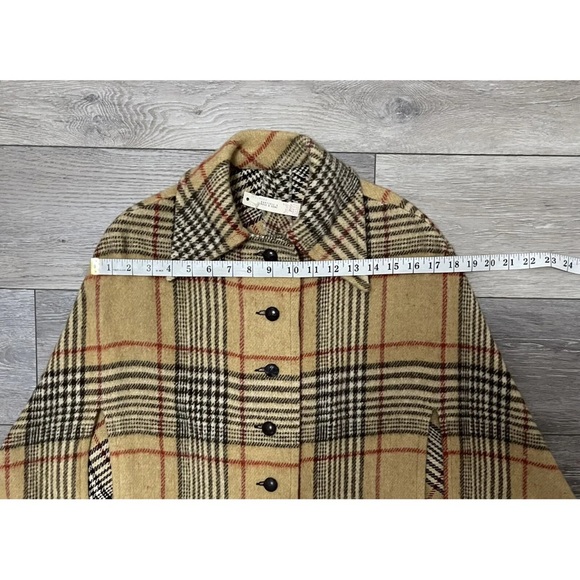 Cool Vtg 70’s NWT The Bird Cage Nova Check Plaid Wool Mod Cape Poncho Coat - Picture 6 of 15